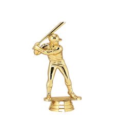 Male Baseball Batter Gold Trophy Figure