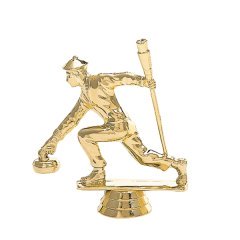 Male Curling Gold Trophy Figure