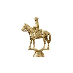 Western w/Ricer Horse Gold Trophy Figure