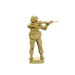 Military Rifle Standing Gold Trophy Figure