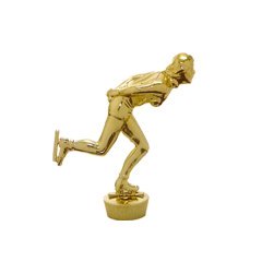 Ice Speed Skater Female Gold Trophy Figure