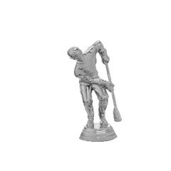 Broom Ball Male Silver Trophy Figure