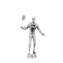 Tenns w/Racquet Male Silver Trophy Figure