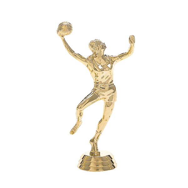 Female Basketball Hookshot Gold Trophy Figure
