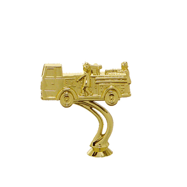Fire Truck 3d Gold Trophy Figure