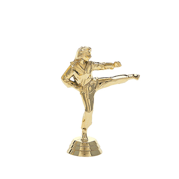 Karate Kick Female Gold Trophy Figure
