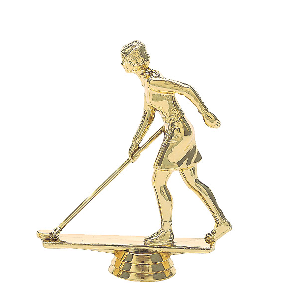 Shuffleboard w/Deck Female Gold Trophy Figure