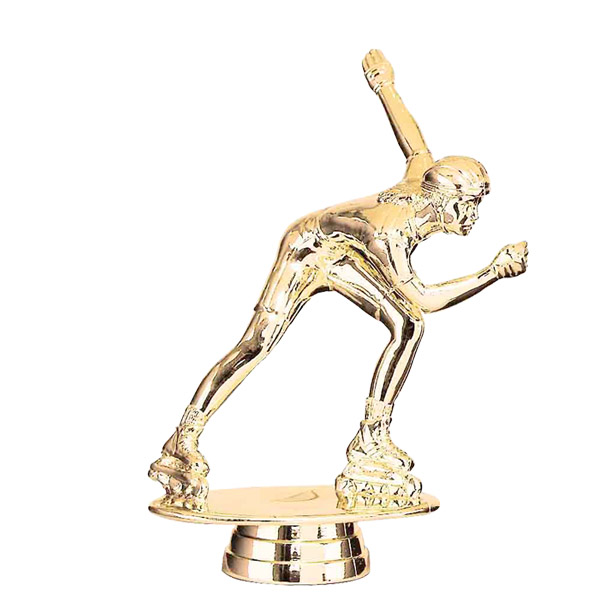 Inline Skater Female Gold Trophy Figure