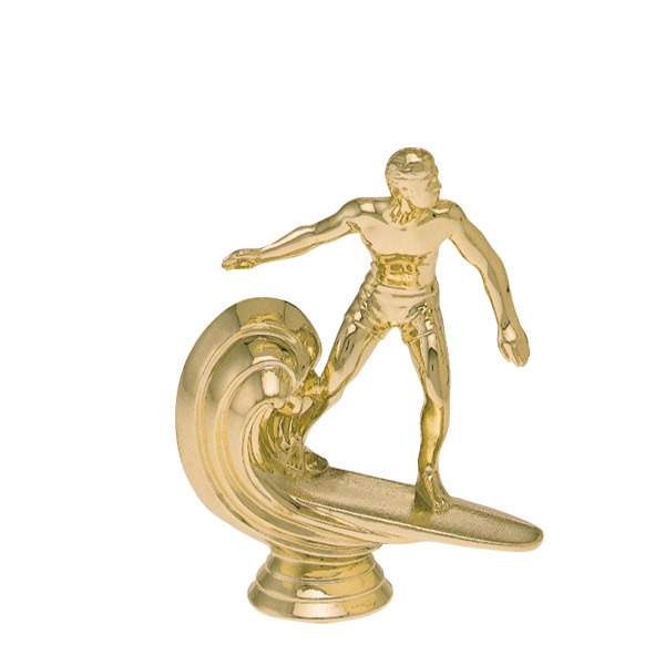 Surfer on Board Gold Trophy Figure