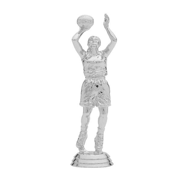 Basketball Center Female Silver Trophy Figure