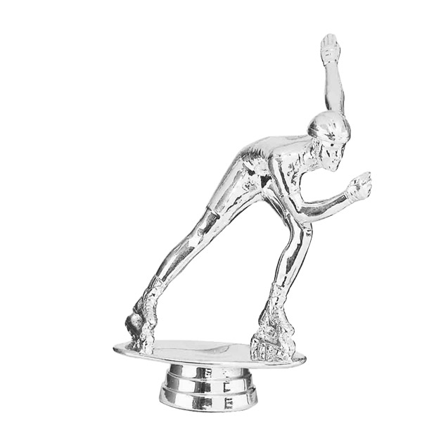 Inline Skater Male Silver Trophy Figure